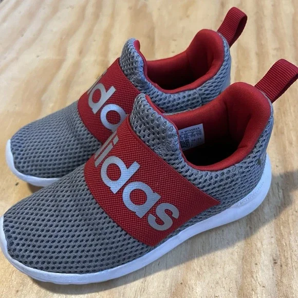 Adidas Youth Lite Racer Adapt Red & Gray Slip On Athletic Sneakers Size 11 - Picture 3 of 6